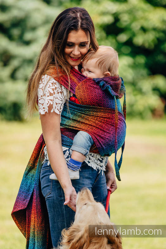 WRAP-TAI carrier Toddler with hood/ jacquard twill / 100% cotton / BIG LOVE RAINBOW DARK #babywearing