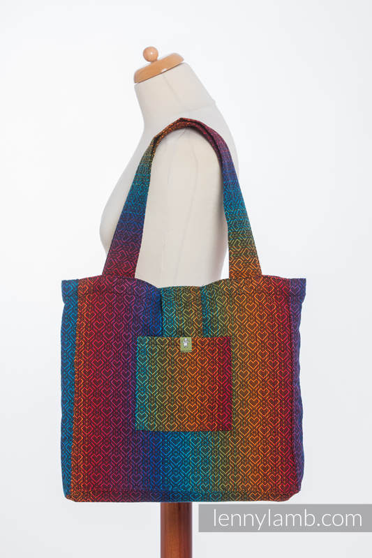 Shoulder bag made of wrap fabric (100% cotton) - BIG LOVE RAINBOW DARK - standard size 37cmx37cm #babywearing