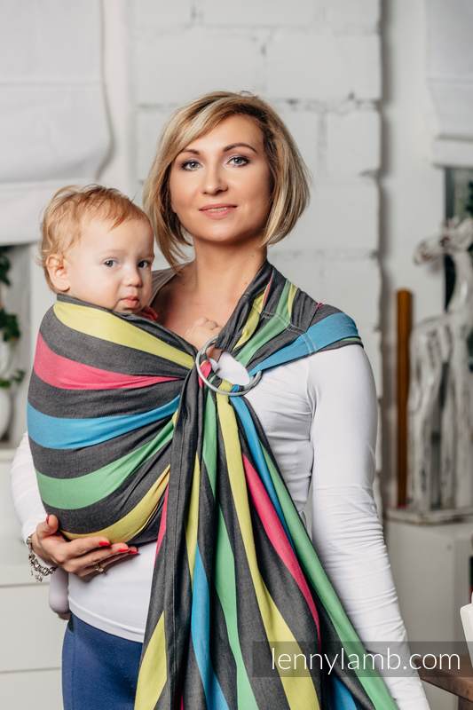 Ring Sling - 100% Cotton - Broken Twill Weave - with gathered shoulder - Night #babywearing