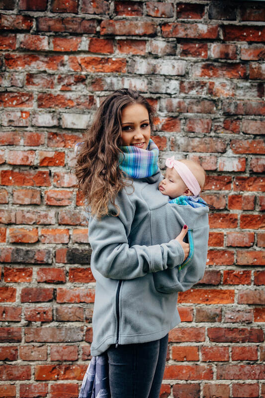 Fleece Babywearing Sweatshirt 2.0 - size L - grey with Little Herringbone Petrea #babywearing
