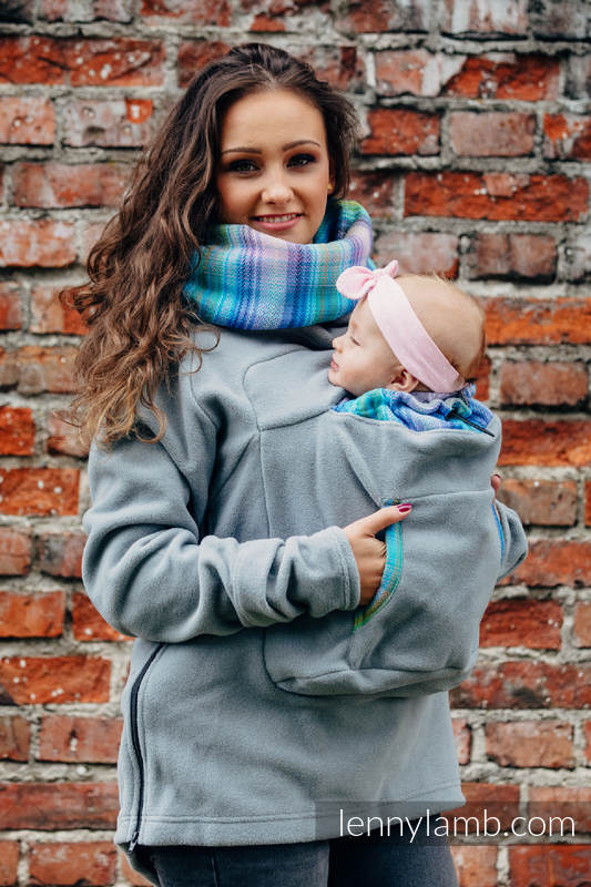 Fleece Babywearing Sweatshirt 2.0 - size L - grey with Little Herringbone Petrea #babywearing