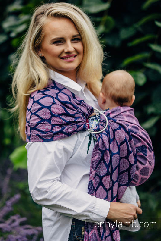 Żakardowa chusta kółkowa do noszenia dzieci, bawełna - RADOSNY CZAS Z TOBĄ  - long 2.1m #babywearing