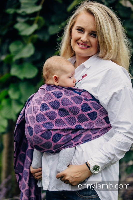 Żakardowa chusta kółkowa do noszenia dzieci, bawełna, ramię bez zakładek - RADOSNY CZAS Z TOBĄ - long 2.1m #babywearing