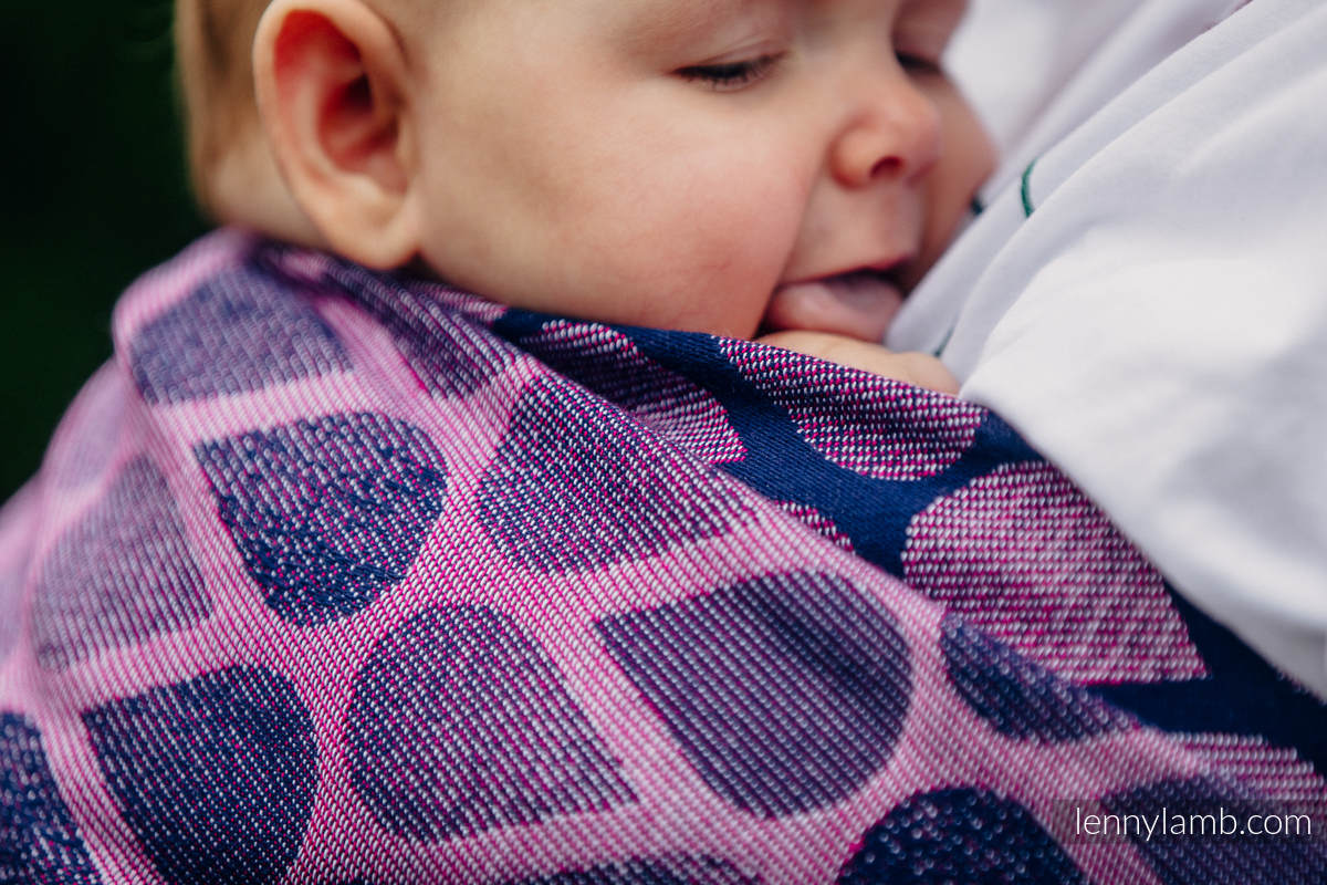 Żakardowa chusta kółkowa do noszenia dzieci, bawełna, ramię bez zakładek - RADOSNY CZAS Z TOBĄ - long 2.1m #babywearing