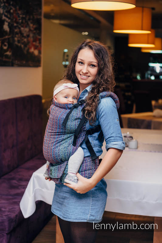 LennyUp Carrier, Standard Size, jacquard weave 100% cotton - BIG LOVE SAPPHIRE #babywearing