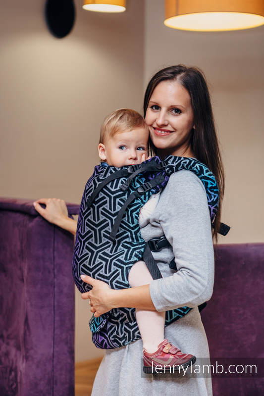 Mochila LennyUp, talla estándar, tejido jaquard 100% algodón - conversión de fular TRINITY COSMOS #babywearing