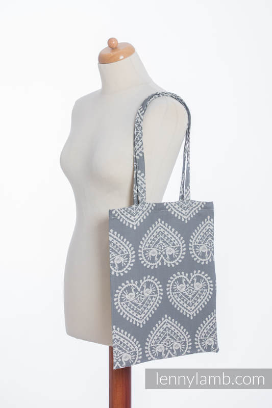 Shopping bag made of wrap fabric (100% cotton) - FOLK HEARTS #babywearing