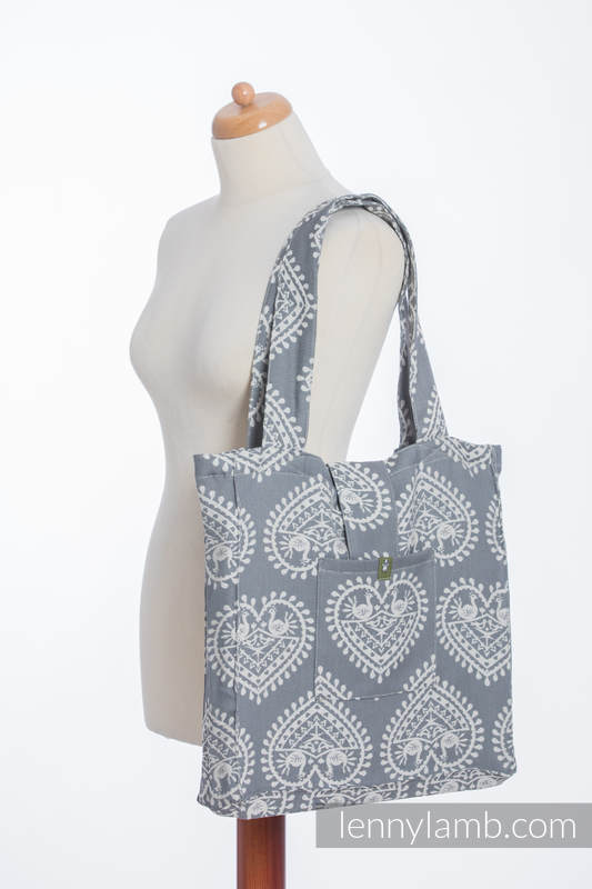 Shoulder bag made of wrap fabric (100% cotton) - FOLK HEARTS - standard size 37cmx37cm #babywearing