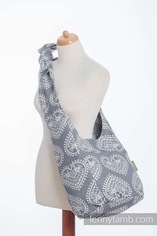 Bolso Hobo hecho de tejido de fular, 100% algodón - FOLK HEARTS #babywearing