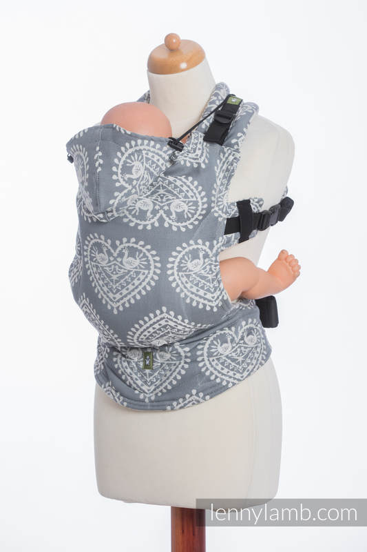 Ergonomic Carrier, Baby Size, jacquard weave 100% cotton - FOLK HEARTS - Second Generation #babywearing