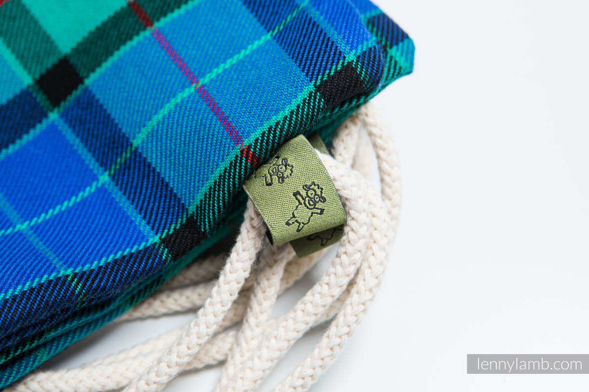 Mochila portaobjetos hecha de tejido de fular (100% algodón) - COUNTRYSIDE PLAID - talla estándar 32cmx43cm #babywearing