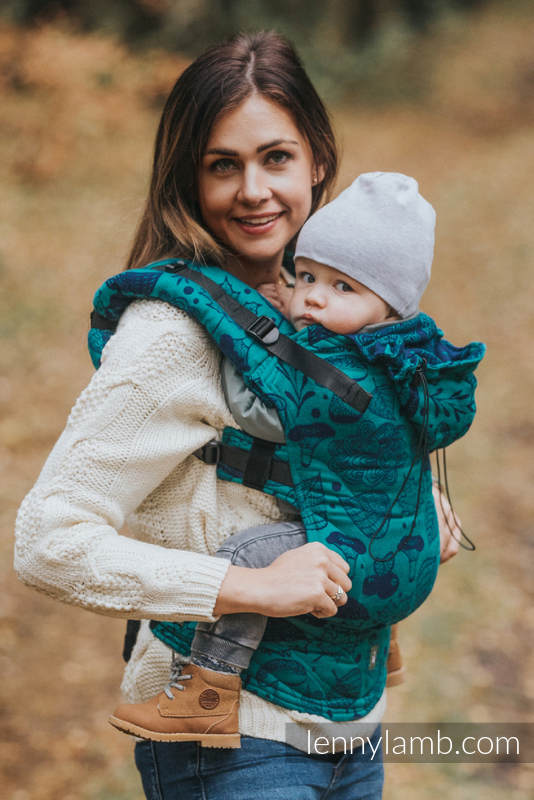 Ergonomic Carrier, Toddler Size, jacquard weave 100% cotton - UNDER THE LEAVES - Second Generation #babywearing
