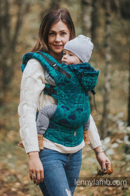 Nosidełko Ergonomiczne z tkaniny żakardowej 100% bawełna , Baby Size, POD LIŚCIEM - Druga Generacja #babywearing
