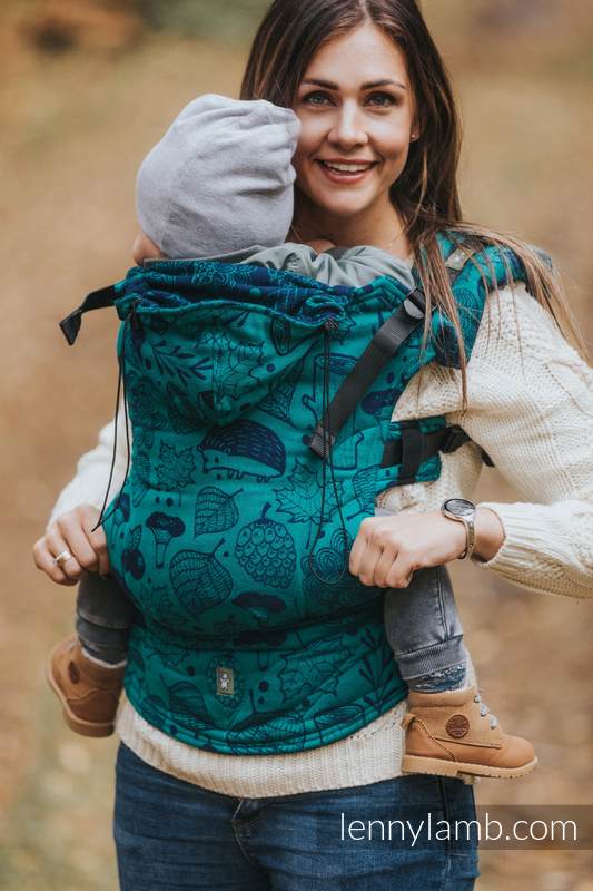 Ergonomic Carrier, Baby Size, jacquard weave 100% cotton - UNDER THE LEAVES - Second Generation #babywearing