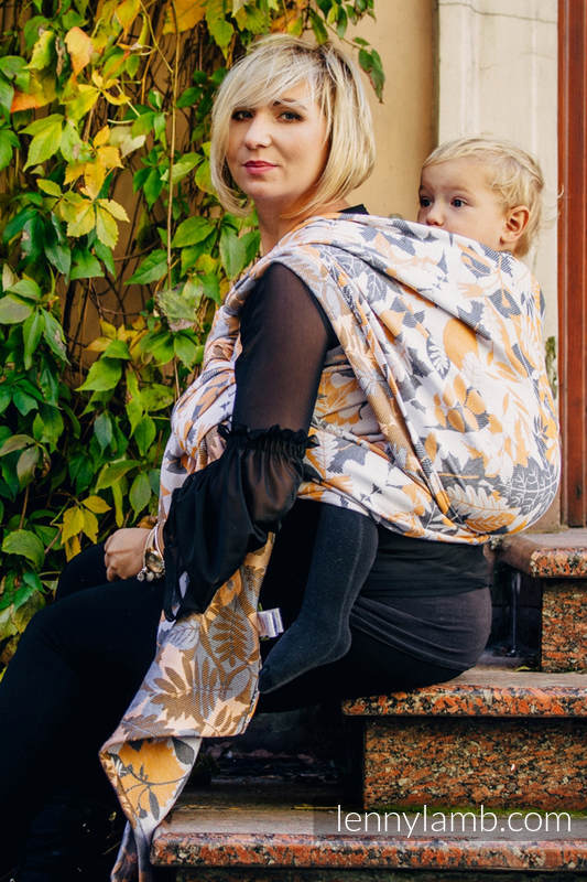 Żakardowa chusta do noszenia dzieci, bawełna - POWIEW JESIENI - rozmiar M #babywearing