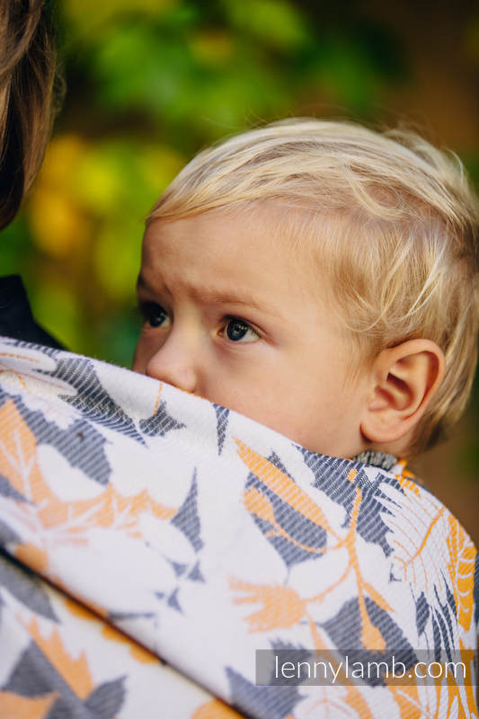Żakardowa chusta do noszenia dzieci, bawełna - POWIEW JESIENI - rozmiar XL #babywearing