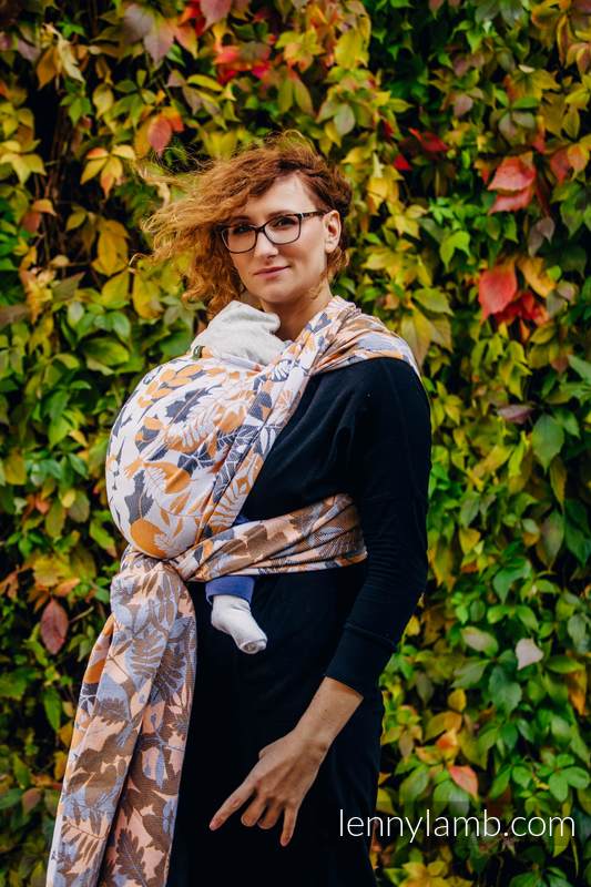 Baby Wrap, Jacquard Weave (100% cotton) - WHIFF OF AUTUMN - size XS #babywearing