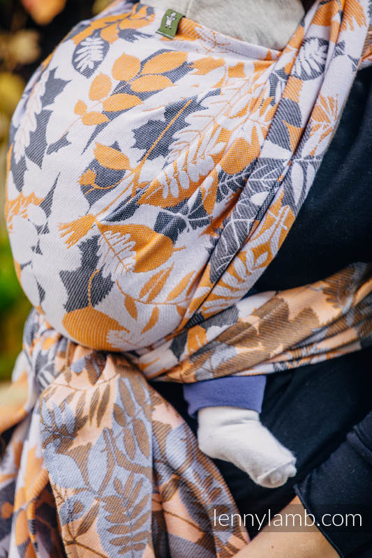 Baby Wrap, Jacquard Weave (100% cotton) - WHIFF OF AUTUMN - size M #babywearing