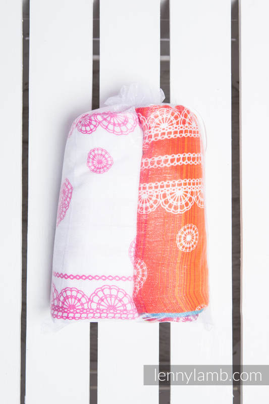 Mulldecken Set - RAINBOW LACE, ICED LACE ROSA & WEISS #babywearing