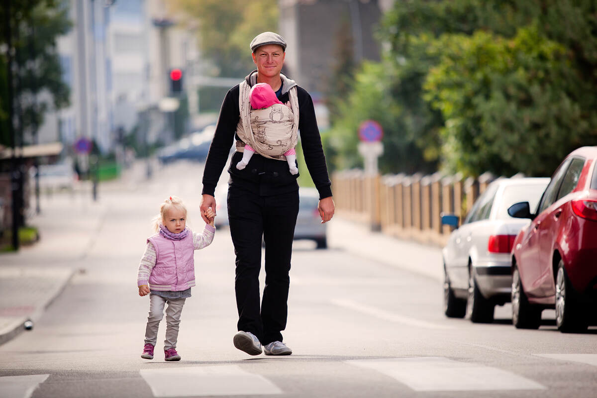 Baby Wrap, Jacquard Weave (100% cotton) - Bubo Owls Brown & Beige - size M #babywearing