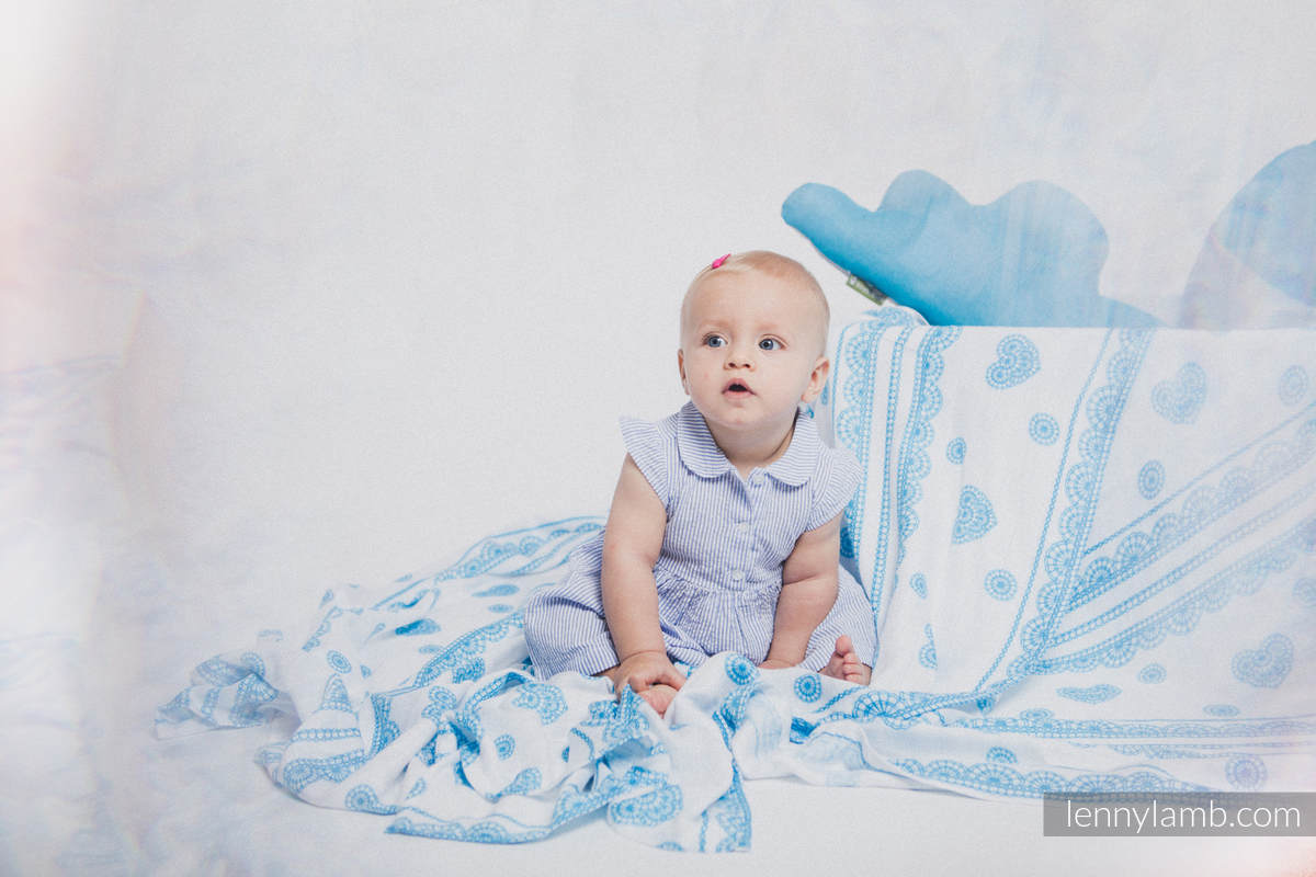 Muslin Square - ICED LACE TURQUOISE & WHITE (grade B) #babywearing
