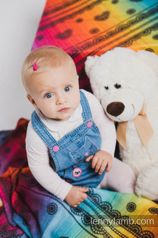 Set de muselinas - RAINBOW LACE DARK, ICED LACE TURQUESA & BLANCO #babywearing