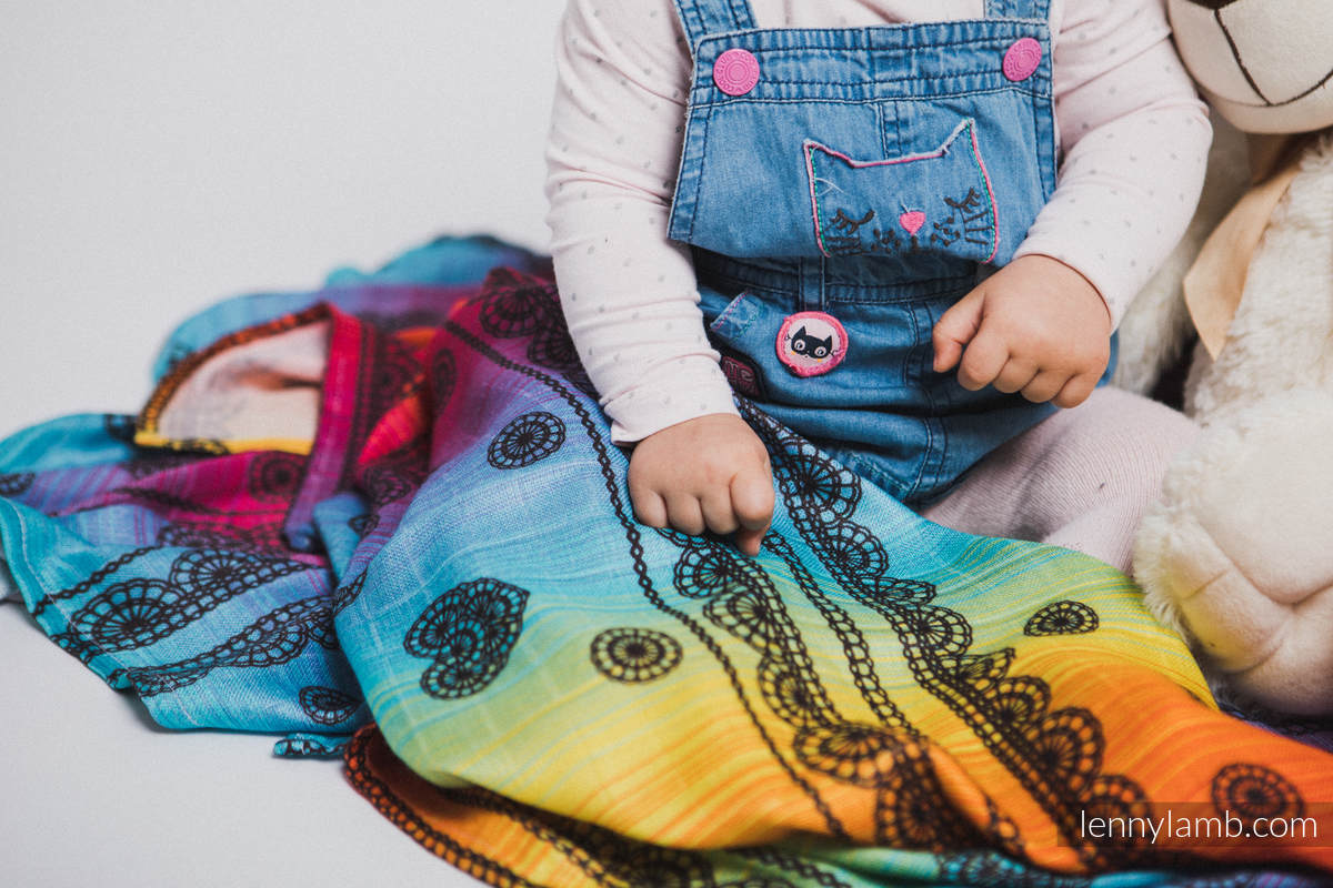 Swaddle Blanket - RAINBOW LACE DARK #babywearing