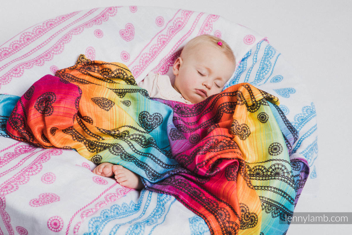 Muslin Square Set - RAINBOW LACE DARK, ICED LACE PINK & WHITE, ICED LACE TURQUOISE & WHITE #babywearing