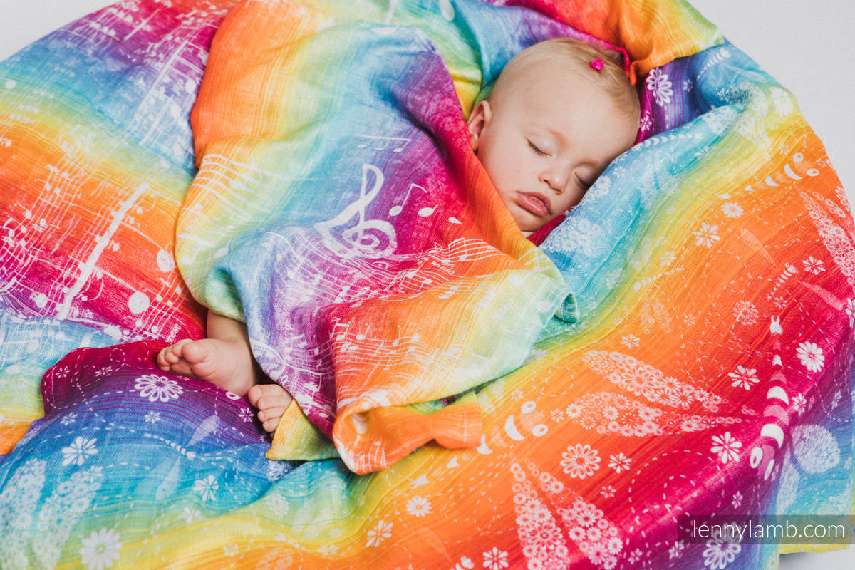 Copertina Swaddle - SYMPHONY RAINBOW LIGHT (seconda scelta) #babywearing