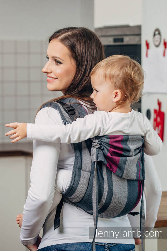 Lenny Buckle Onbuhimo baby carrier, standard size, broken-twill weave (100% cotton) - SMOKY - FUCHSIA  #babywearing