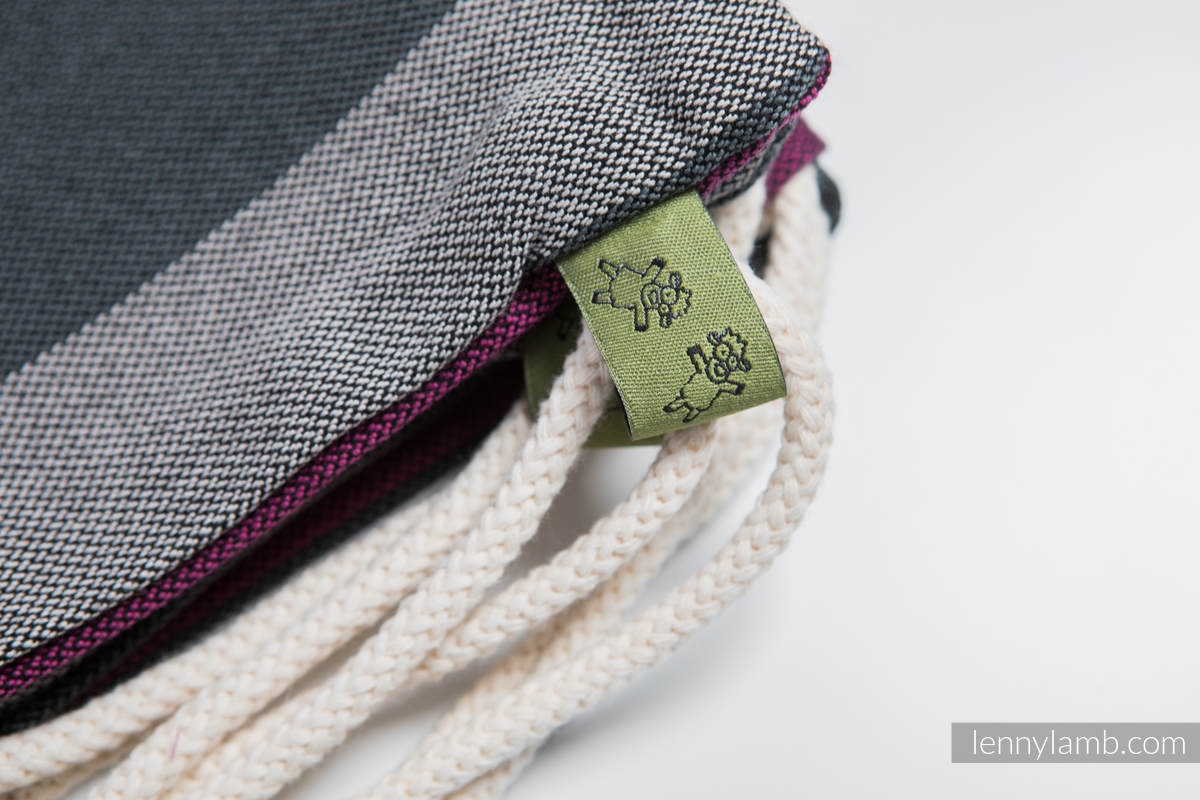 Mochila portaobjetos hecha de tejido de fular (100% algodón) - SMOKY - FUCHSIA - talla estándar 32cmx43cm #babywearing