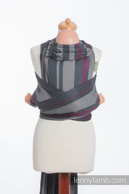 WRAP-TAI carrier Mini, broken-twill weave - 100% cotton - with hood, SMOKY - FUCHSIA  #babywearing