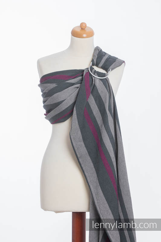 Ring Sling - 100% Cotton - Broken Twill Weave, with gathered shoulder - SMOKY - FUCHSIA  #babywearing