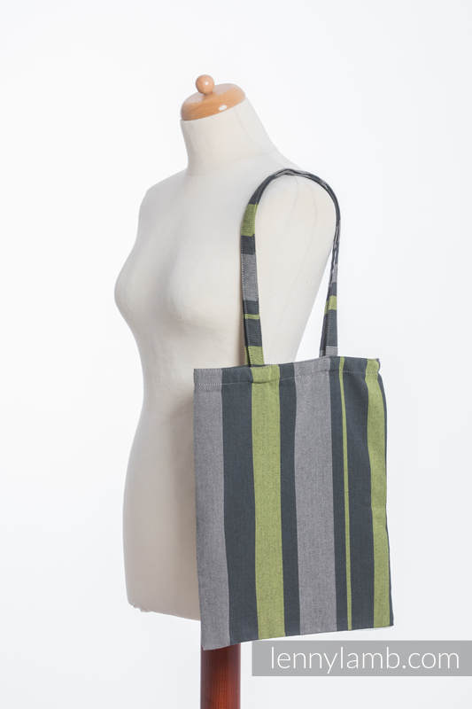 Shopping bag made of wrap fabric (100% cotton) - SMOKY - LIME (grade B) #babywearing