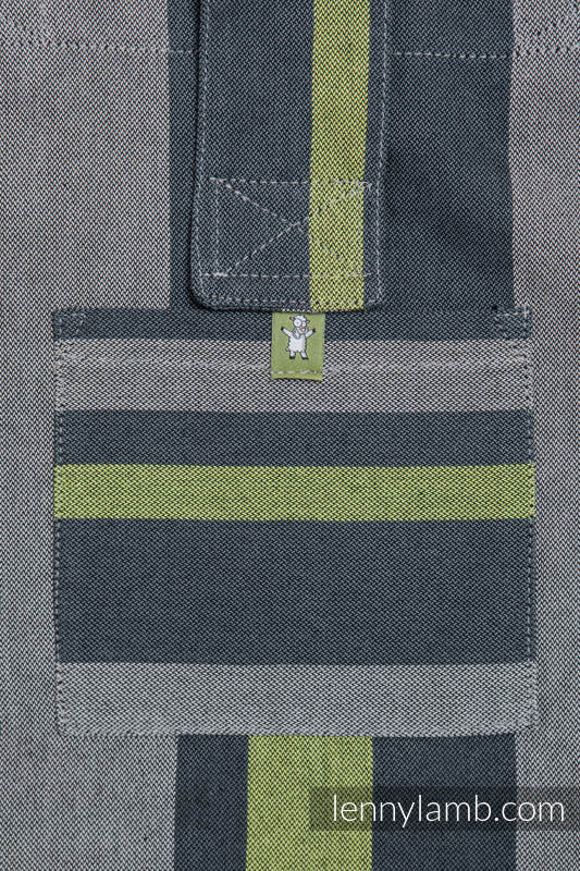 Bolso hecho de tejido de fular (100% algodón) - SMOKY - LIME - talla estándar 37 cm x 37 cm #babywearing