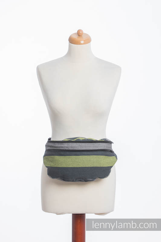Waist Bag made of woven fabric, size large (100% cotton) - SMOKY - LIME  #babywearing