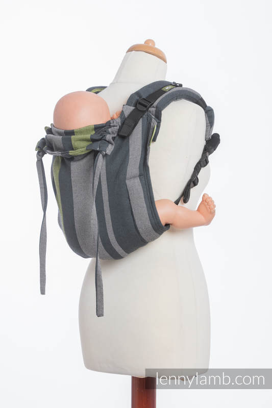 Nosidło Klamrowe ONBUHIMO z tkaniny skośno-krzyżowej (100% bawełna), rozmiar Standard - SMOKY - LIMONKA  #babywearing
