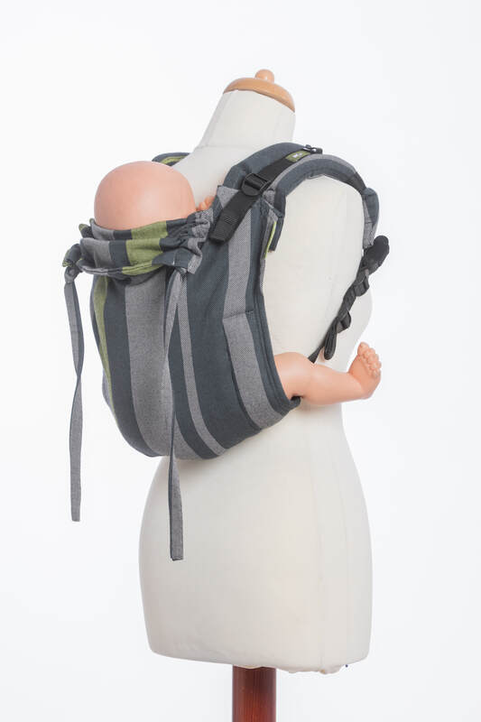 Lenny Buckle Onbuhimo baby carrier, standard size, broken-twill weave (100% cotton) - SMOKY - LIME  #babywearing