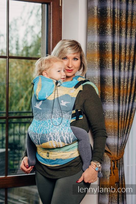 Nosidełko Ergonomiczne z tkaniny żakardowej 100% bawełna , Baby Size, WĘDRÓWKA - Druga Generacja #babywearing