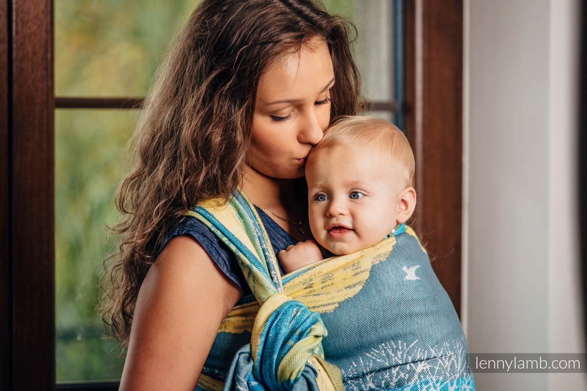 Żakardowa chusta do noszenia dzieci, bawełna - WĘDRÓWKA - rozmiar S #babywearing