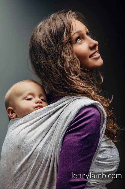 Baby Wrap, Jacquard Weave (80% cotton, 17% merino wool, 2% silk, 1% cashmere) - VINTAGE LACE - size S #babywearing