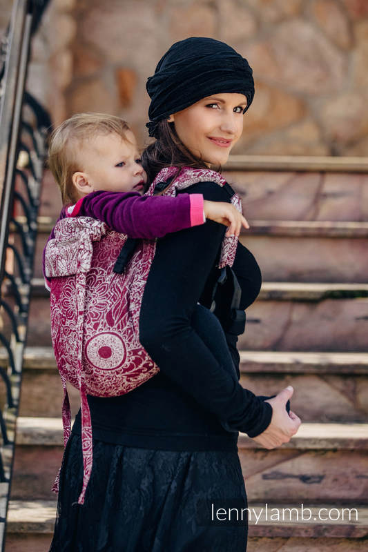 Lenny Buckle Onbuhimo baby carrier, standard size, jacquard weave (100% cotton) - WILD WINE  #babywearing