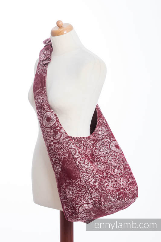 Hobo Bag made of woven fabric, 100% cotton - WILD WINE  #babywearing