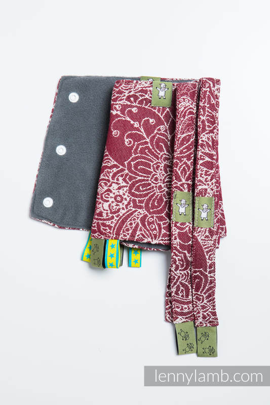 Drool Pads & Reach Straps Set, (60% cotton, 40% polyester) - WILD WINE  #babywearing