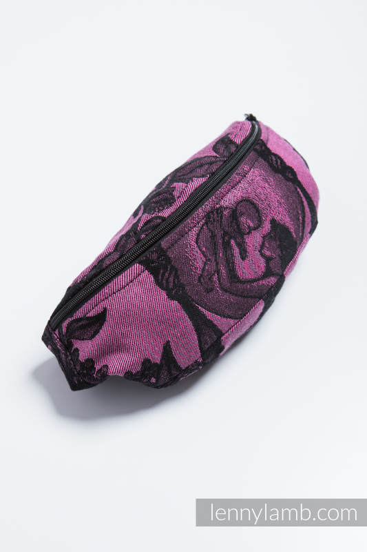 Waist Bag made of woven fabric, (100% cotton) - TIME BLACK & PINK (with skull)  #babywearing