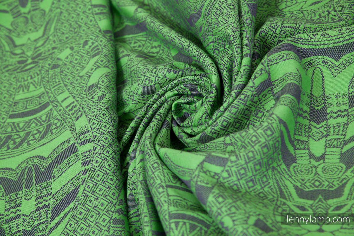 Baby Wrap, Jacquard Weave (100% cotton) - Cats Purple&Green - size M #babywearing