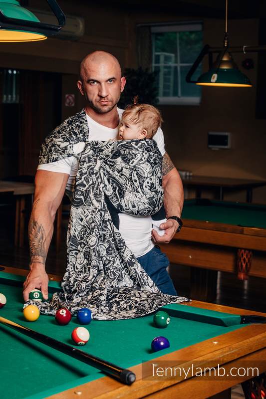 Żakardowa chusta kółkowa do noszenia dzieci, bawełna - MECHANIZM  - long 2.1m #babywearing