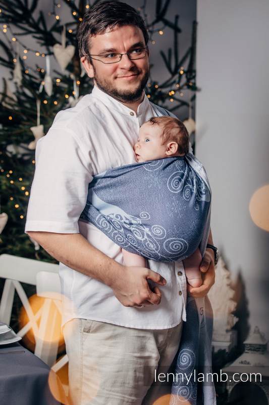 Żakardowa chusta kółkowa do noszenia dzieci, bawełna - ZIMOWA KSIĘŻNICZKA  - long 2.1m #babywearing