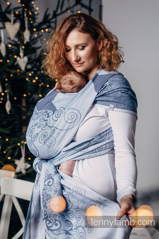 Fular, tejido jacquard (100% algodón) - WINTER PRINCESSA - talla L #babywearing
