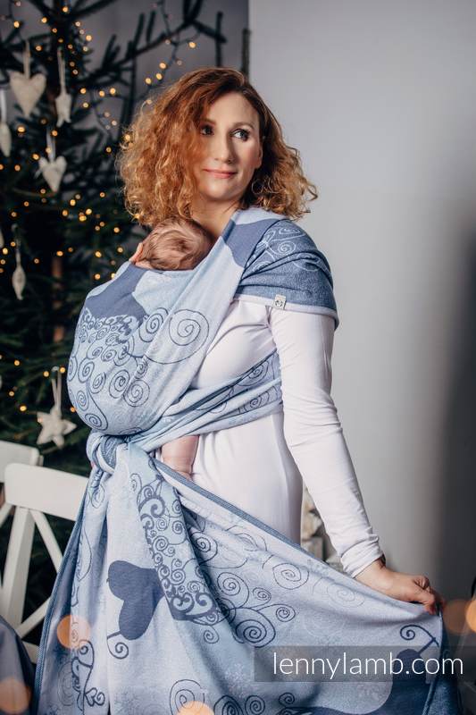 Fular, tejido jacquard (100% algodón) - WINTER PRINCESSA - talla XS #babywearing